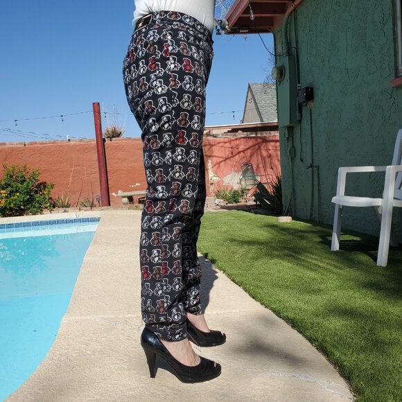 Ernest Le Gamin All Over Teddy Bear Slim Straight Mid Rise Jeans 28W/29L - Picture 16 of 16